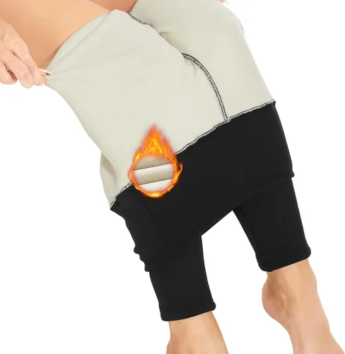 GAYHAY - Leggings con forro de vellón para mujer, pantalones de yoga cálidos de invierno para entrenamiento, con cintura alta y control de abdomen,
