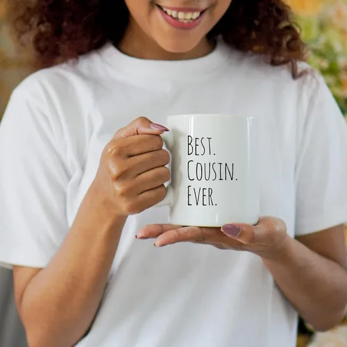 Miniatura 6 de Panvola Taza de café con texto en inglés "Best Cousin Ever", regalos para mujeres y hombres de la tía, tío, familia, reunión, vasos de cerámica, 11