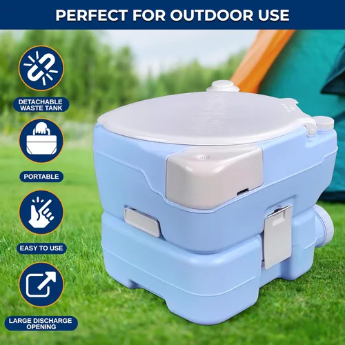 Miniatura 4 de SereneLife Inodoro portátil de 4 galones para acampar para adultos, más de 100 descargas, inodoro de campamento porta orinal con soporte