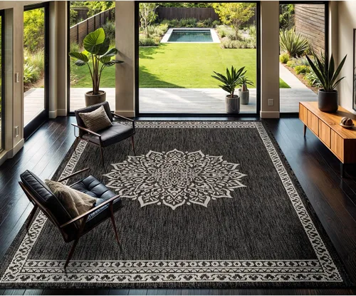 Miniatura 14 de CAMILSON Alfombra para exteriores, alfombras modernas para patios interiores y exteriores, tapetes de cocina y pasillo, alfombra lavable para porche
