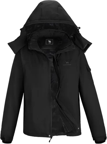 CAMEL CROWN - Chaqueta de invierno para hombre, impermeable, chaqueta de esquí con forro polar cálido, resistente al viento, para nieve, lluvia,