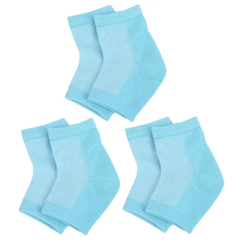 Miniatura 9 de Snadulor - 3 pares de calcetines hidratantes para talón de gel para tacones secos y agrietados, calcetines de gel de spa, calcetines de punta Blanco