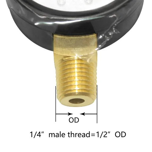 Miniatura 2 de Joywayus Manómetro de 0 a 200 PSI Latón 1/4 "Macho NPT Rosca Montaje Inferior, Múltiples Funciones