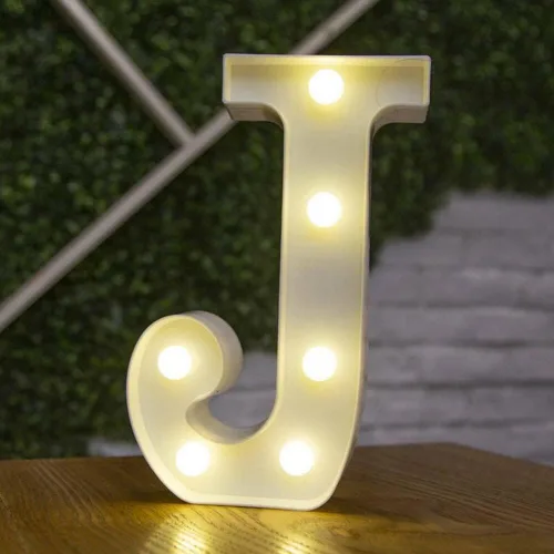 Miniatura 28 de anso Letras LED del alfabeto con números iluminados, letras de plástico blanco, decoración de pie de la A a la Z 0 ~ 9 (rosa corazón)