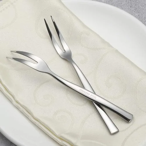 Miniatura 5 de Stainelss - Tenedor para carne de dos puntas, acero inoxidable, 6 piezas