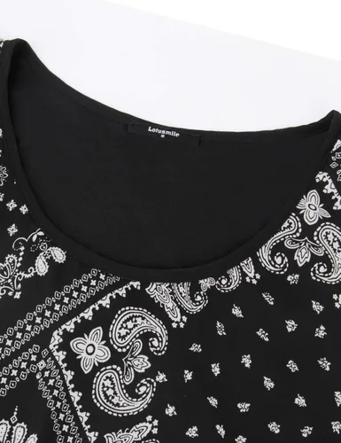 Miniatura 4 de Lotusmile - Blusa ligera con estampado, escalonada, de doble capa, de chifón tipo poncho, para mujer