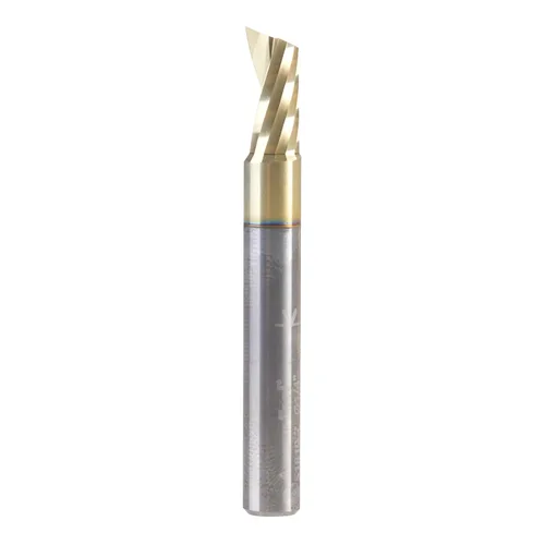 Miniatura 14 de Amana Tool CNC de carburo sólido espiral O flauta arriba-corte, broca de aluminio de corte de enrutador, recubierto de ZrN, 51470-Z, 1/16 D x 1/4 CH