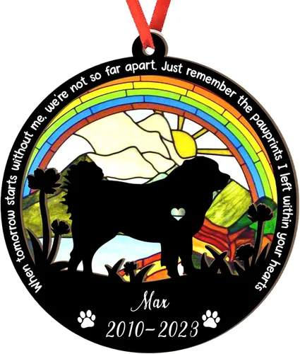 Miniatura 79 de Adorno personalizado para atrapasoles de sabueso afgano, adorno de Navidad de sabueso afgano, regalo para perro amante, sabueso afgano conmemorativo