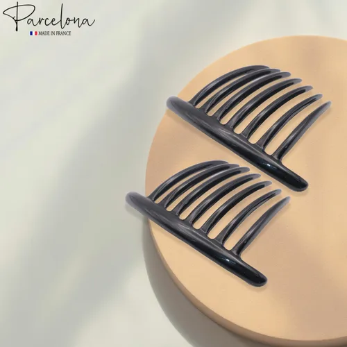 Miniatura 4 de Parcelona French Twist - Juego de 2 peines de celuloide de 4 pulgadas (4.0 in), flexibles, duraderos, antideslizantes, accesorios para el cabello