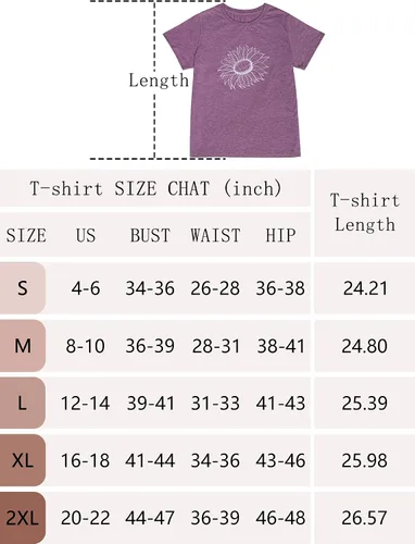 Miniatura 3 de DEARCASE Camiseta de otoño para mujer, diseño de girasol, holgada, cuello redondo, manga corta, informal, para mujer