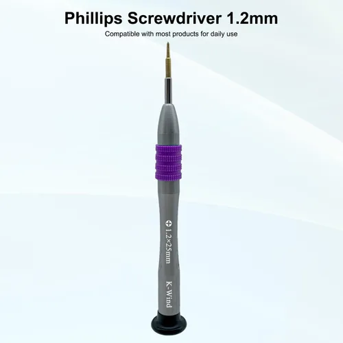 Miniatura 2 de Destornillador Phillips de precisión de 0.047 in, punta de acero magnética S2, tapa giratoria libre, agarre antideslizante, compatible con tornillo