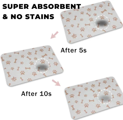 Miniatura 4 de YCT Tapete de comida para gatos – Tapetes de alimentación para perros – Alfombras absorbentes antideslizantes para gatos, 16.9 x 24 pulgadas