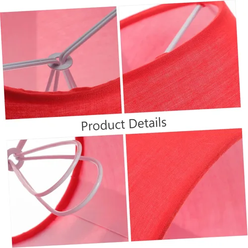 Miniatura 6 de Housoutil Pantalla de tela rústica, lámpara de mesa rústica, mini clips, lámpara de papel, pantalla de lámpara, pantallas con clip en tambor, Rojo