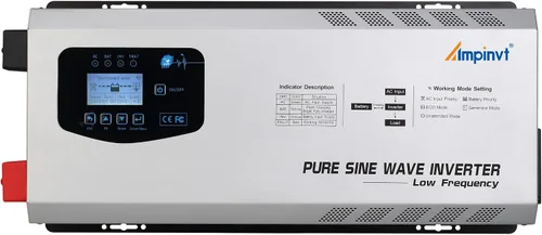 Miniatura 4 de Ampinvt Inversor de Potencia de Onda Sinusoidal Pura 5000W Pico 15000 Watts 24V DC a 120/240V AC Fase Dividida con Cargador AC de Batería, Inversor