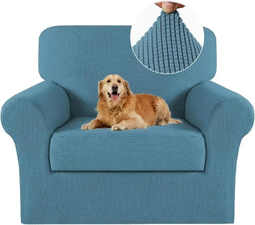 Miniatura 111 de Turquoize Fundas para sofá lavables de 2 piezas, fundas para sofá de 3 cojines, fundas elásticas para sofá con parte inferior elástica, tela