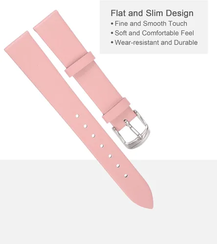 Miniatura 2 de uxcell Correa de cuero genuino de varios tamaños, correa de reloj de cuero fina y elegante plana para hombres y mujeres
