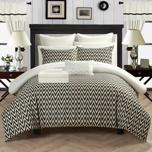 Miniatura 2 de Chic Home Juego de ropa de cama Jacksonville de 20 piezas, tamaño Queen, color beige