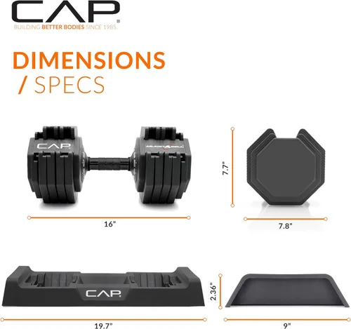 Miniatura 18 de CAP ADJUSTABELL - Juego de mancuernas ajustables de selección rápida de primera calidad para entrenamiento de fuerza, individuales y pares, 12.5