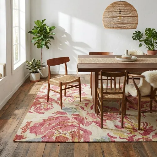 Miniatura 9 de Fab Habitat Expert Weavers - Alfombra de lana india pura enganchada a mano para interiores, proporciona comodidad y belleza para el uso diario