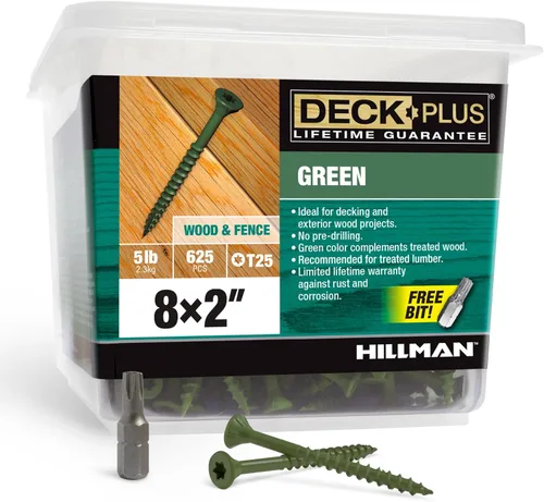 Miniatura 50 de Deck Plus Tornillos para valla y madera exterior con revestimiento epoxi de 3 pulgadas #10 x 3 Torx/Star Drive Incluido, rosca gruesa, tornillo