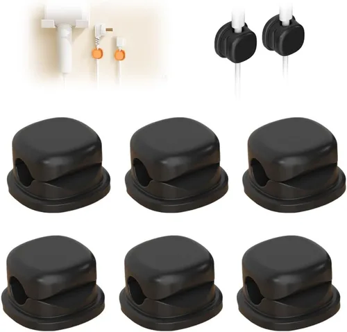 Miniatura 8 de Organizador de cable magnético, clips magnéticos para cable de escritorio, rotación de 360°, organizador de cables para mesita de noche, escritorio