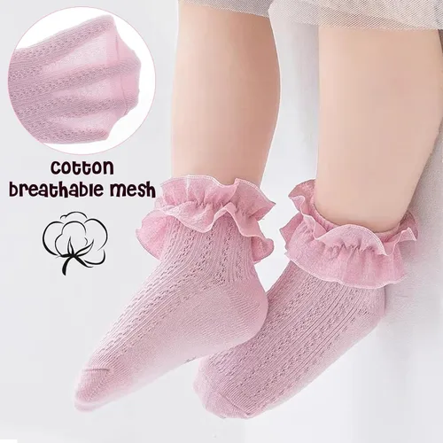 Miniatura 4 de AQOKKA Flower Baby Girls Socks with Non-Slip Grips Cute Cotton Princess Low Newborn Baby Socks for Girls Toddler 0-12 Months