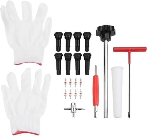 Miniatura 5 de 22-Piece Quick Change Tire Valve Tool Kit, 15-Second Stem Replacement For Cars, Trucks, ATVs, Motorcycles With TR413/414 Cores(black)