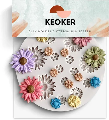 KEOKER Moldes de arcilla polimérica de flores, moldes de arcilla en miniatura de margaritas para hacer joyas, decoración de aretes (flor pequeña)