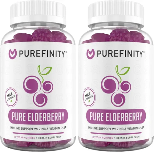 Miniatura 7 de PUREFINITY Gomitas de saúco con sambucus, vitamina C y zinc, tu suplemento diario perfecto 3 en 1 para niños y adultos, sin gluten, sin OMG