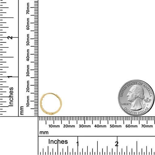 Miniatura 3 de AVORA Aretes de aro Huggie de diamantes de imitación con circonita cúbica de oro de 10 quilates en oro amarillo o blanco