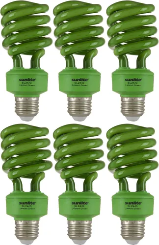 Sunlite, foco fluorescente CFL bajo consumo en espiral (24 vatios), SL24/G/6PK, 24watts, 120 volts Azul