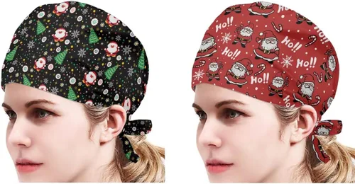 Miniatura 118 de Babrukda Paquete de 2 gorras con banda para el sudor ajustable con lazo en la espalda, gorro divertido