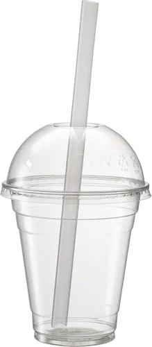 Miniatura 4 de Pajitas para batido grandes, transparentes, desechables, de boca ancha, grandes, 9 pulgadas de alto/alto, paquete de 100 Claro