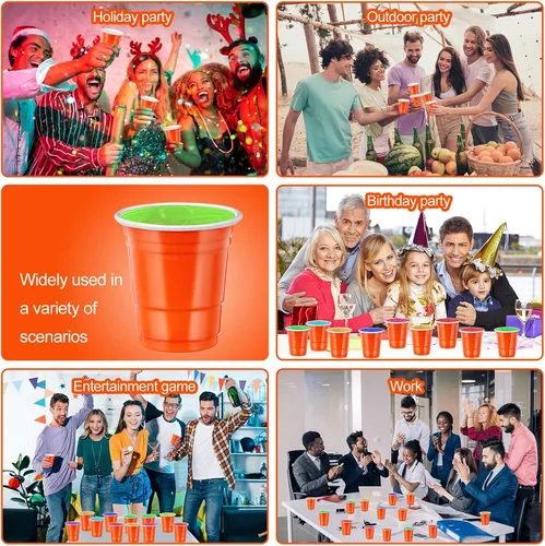 Miniatura 7 de 120 vasos de chupito de plástico naranja de 2 onzas, vasos de chupito de Acción de Gracias, desechables para beber, degustaciones servidas