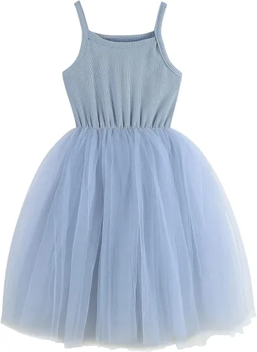 Vestido Tutú para Bebés Niñas de Manga Larga Vestidos sin Mangas para Niñas Pequeñas Vestido de Tul Infantil de Verano