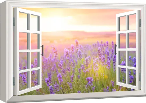 Miniatura 47 de wall26 - Cuadro en lienzo para pared, vista de ventana, río neón turquesa, rápido, bosque, lago, arroyo, naturaleza salvaje, fotografía, realismo