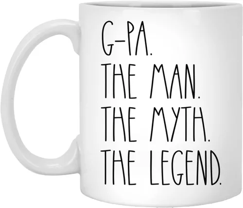 G-Pa The Man The Myth The Legend - Taza de café estilo G-Pa Rae Dunn - Inspirada en Rae Dunn - La mejor taza de café G-Pa - Taza del día del padre