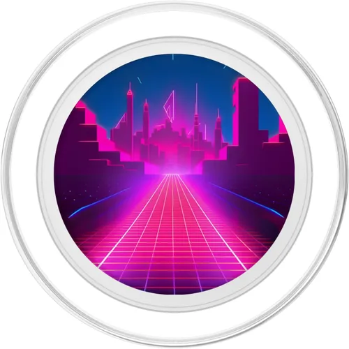 Miniatura 2 de Retrowave Street 80s Vaporwave Synthwave PopSockets MagSafe PopGrip for iPhone