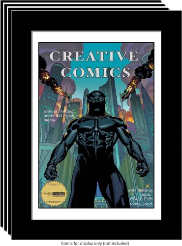 Miniatura 7 de Creative Picture Frames [8x12bk-w] Marco de cómic para coleccionistas con alfombrilla blanca, inserto para cómic de 6.6 x 10.1 pulgadas con soporte