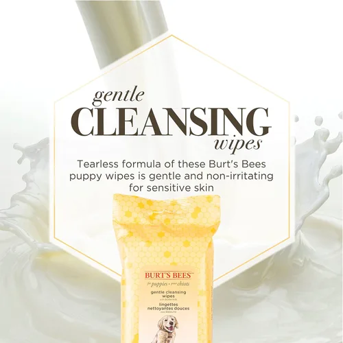 Miniatura 3 de Burt's Bees for Pets Toallitas limpiadoras suaves para cachorros con suero de leche, hipoalergénicas, 98% de origen natural que limpian