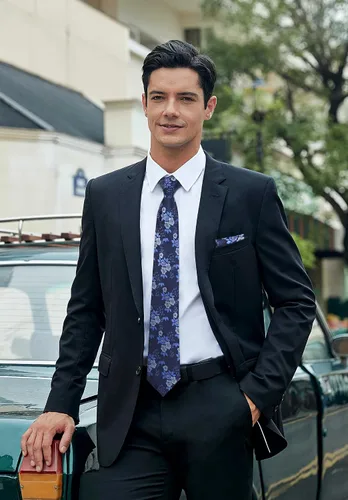 Miniatura 6 de Corbatas florales tejidas clásicas para hombre, corbata cuadrada de bolsillo, corbatas formales para hombres, boda con pañuelo
