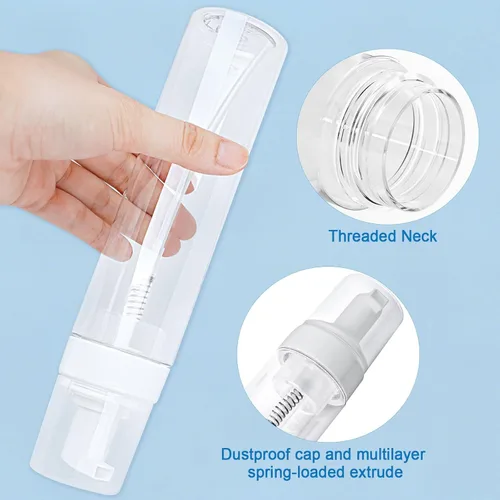 Miniatura 4 de Botella con bomba de espuma de 8.5 onzas líquidas, bomba de botella de espuma vacía transparente, botellas de espuma de viaje para jabón, champú