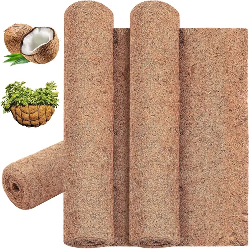 Miniatura 9 de Jetec Revestimientos de coco para macetas, 12 x 120 pulgadas, cesta de flores de coco natural, alfombra de reptiles, tapete de fibra, decoración