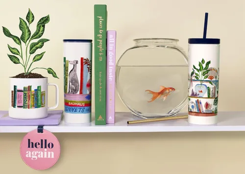 Miniatura 5 de kate spade new york Taza aislada de acero inoxidable con asa y tapa, vaso de doble pared de 16 onzas, taza de viaje de café reutilizable