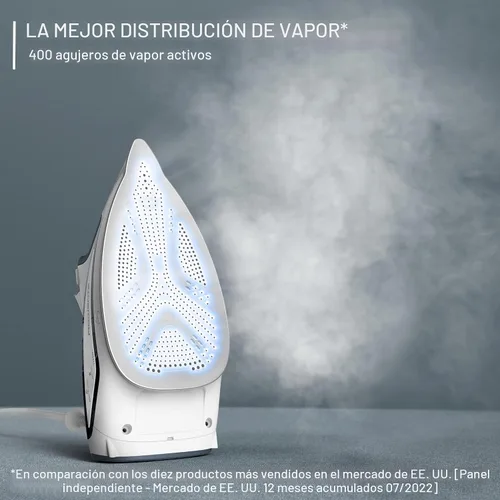 Miniatura 4 de Rowenta Plancha de Vapor para Ropa, Suela de Acero Inoxidable Focus, 400 Orificios de Microvapor, Potente Plancha de Vapor, Ligera, A Prueba