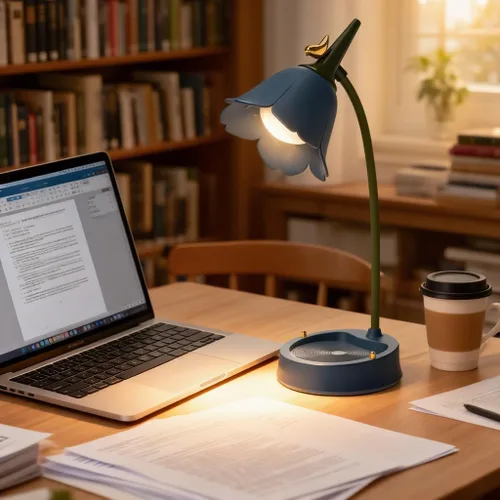 Miniatura 3 de magical JD Lámpara LED de escritorio inalámbrica, luz de mesa ajustable, cuello de cisne regulable, batería recargable, luz nocturna para cuidado