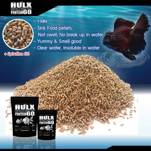 Miniatura 5 de HULX Goldfish - Pellets de hundimiento de alimentos para gran músculo y aumento de peso masivo, suero mezclado con alto contenido de proteínas, 60%