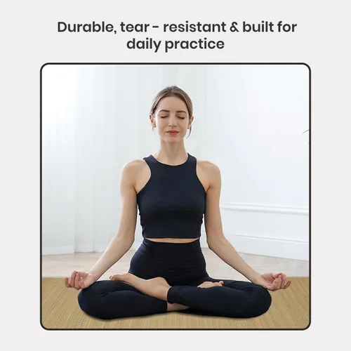 Miniatura 3 de LFH Home Handmade Straw Yoga Mat For Exercise, Workout, Fitness - Perfect Heavy Quality Eco Friendly Natural Straw Reversible Yoga Mat for Men &