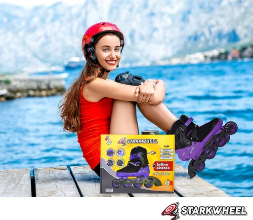 Miniatura 4 de Patines en línea ajustables para niños, adultos y adolescentes, ruedas de patinaje con luz completa, patines para exteriores para hombres y mujeres