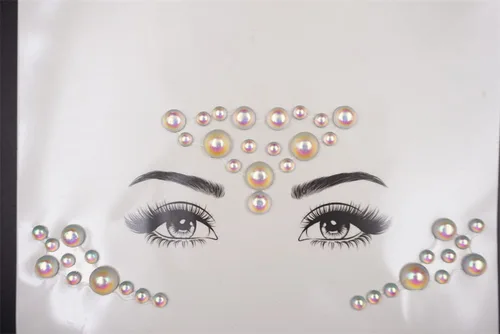 Miniatura 7 de Joyas de cara que brillan en la oscuridad, cristal de Halloween, tatuaje temporal, gemas de diamantes de imitación, cuerpo fluorescente, joyas